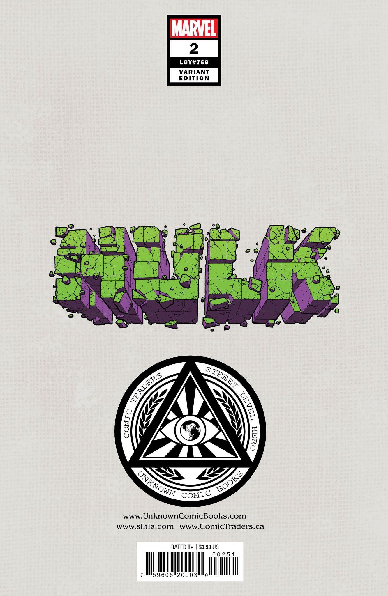 HULK #2 UNKNOWN COMICS STEPHEN SEGOVIA EXCLUSIVE VAR (12/15/2021)