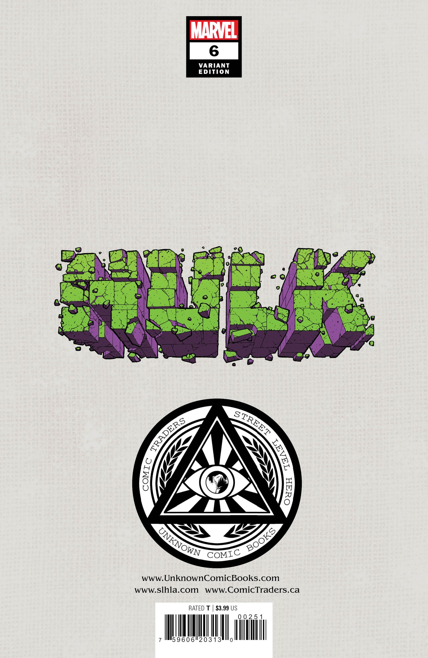 HULK 6 UNKNOWN COMICS STEPHEN SEGOVIA EXCLUSIVE VAR (04/20/2022)