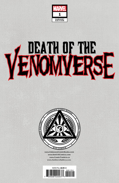 DEATH OF THE VENOMVERSE #1 UNKNOWN COMICS DAVIDE PARATORE EXCLUSIVE VIRGIN VAR (08/02/2023)