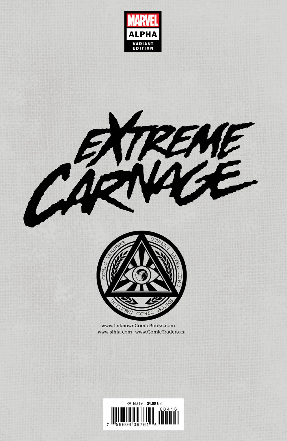 EXTREME CARNAGE ALPHA #1 UNKNOWN COMICS DAVE RAPOZA EXCLUSIVE VIRGIN VAR (07/07/2021) (08/11/2021)